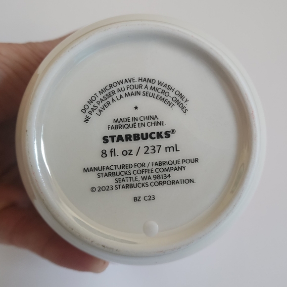 Starbucks 2023 Holiday Collection Pink Pine Rose Tea/Coffee Mug Cup 8 oz - Picture 7 of 7